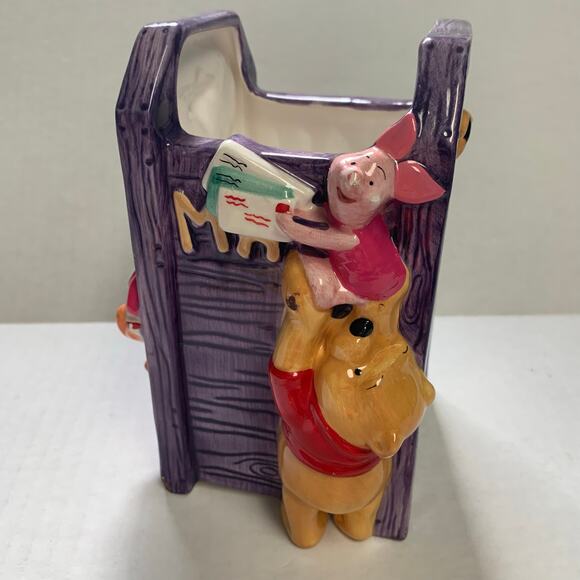 FTD Inc. Vintage Disney Winnie Pooh Piglet Tigger Ceramic Mailbox/Planter Vase - Picture 5 of 6